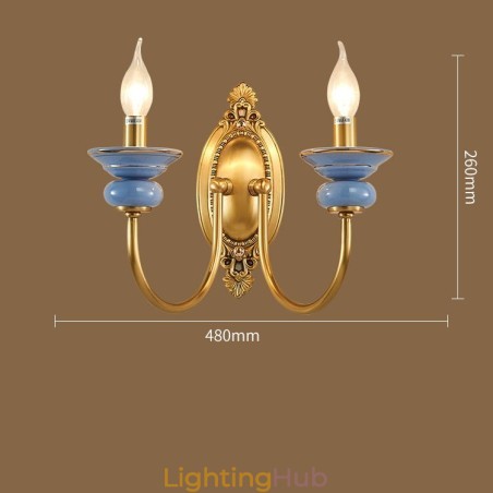 100% Pure Brass Luxurious Rustic Retro Vintage Brass Ceramics 2 Light Candle Wall Light Special for Hotel Office Showroom Living Room Dinning Room 100% Pure Brass Luxurious Rustic Retro Vintage Brass Ceramics 2 Light Candle Wall Light Special for Hotel Office Showroom Living Room Dinning Room