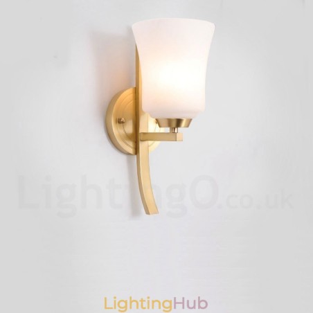 Pure Brass Luxurious Rustic Retro Vintage Brass 1 Light Wall Light with Glass Shade Special for Hotel Office Showroom Living Room Dinning Room Pure Brass Luxurious Rustic Retro Vintage Brass 1 Light Wall Light with Glass Shade Special for Hotel Office Showroom Living Room Dinning Room