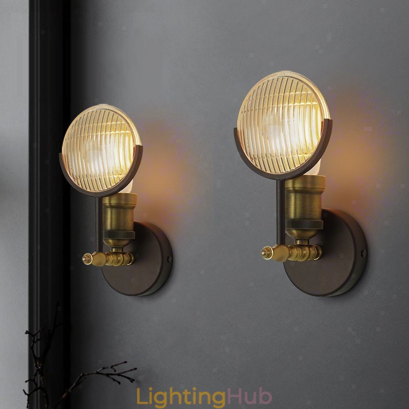 1 Light Rustic Retro Vintage Wall Light with Glass Shade Special for Hotel Office Showroom Living Room Dinning Room