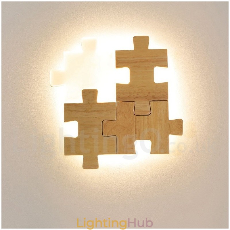 Wooden Wall Sconces with Acrylic Shade Modern Contemporary Wood Bamboo Wall Light
