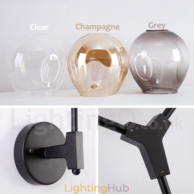 Rustic Retro Vintage Two Light Wall Light with Multi Colours Glass Shade Special for Hotel Office Showroom Living Room Bed Room
