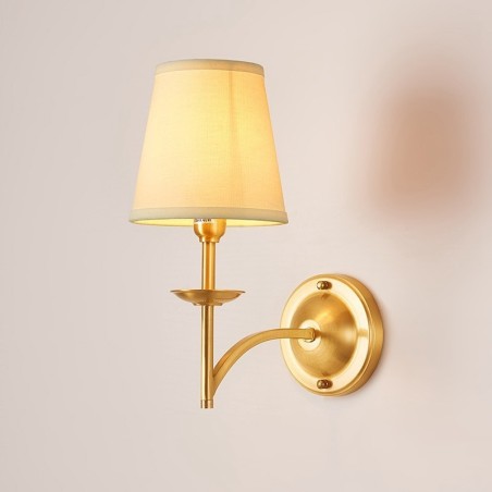 Pure Brass Luxurious Rustic Retro Vintage 1 Light Candle Wall Light with Fabric Shade Special for Hotel Bedroom Showroom Living Room Dinning Room Pure Brass Luxurious Rustic Retro Vintage 1 Light Candle Wall Light with Fabric Shade Special for Hotel Bedroom Showroom Living Room Dinning Room