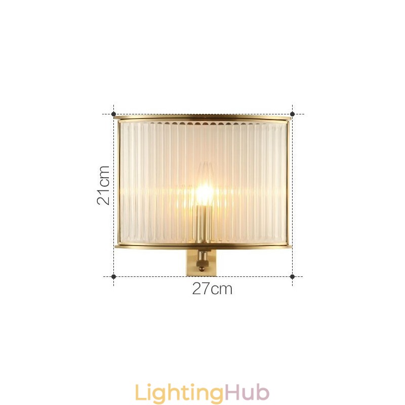Pure Brass Luxurious Rustic Retro Vintage 1 Light Wall Light with Glass Shade
