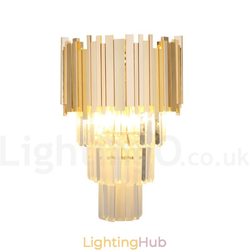 Gold Matching Postmodern Luxury K9 Crystal Wall Light with Crystal Shade