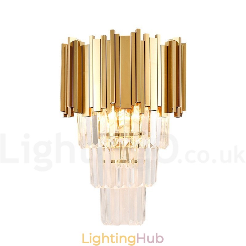Gold Matching Postmodern Luxury K9 Crystal Wall Light with Crystal Shade