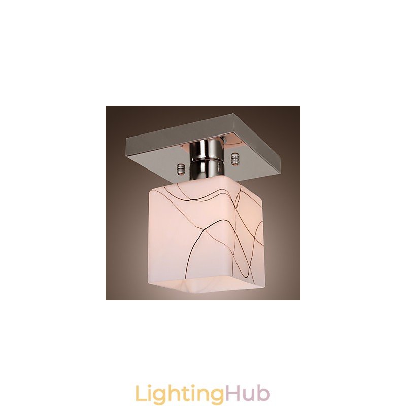 Modern Contemporary Mini Style Electroplated Metal Flush Mount
