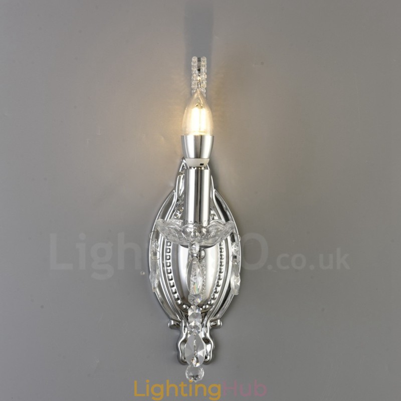 1 Light Gold Black American Style Crystal Wall Light for Living Room Dining Room Clothing Store Coffee Store Hotel
