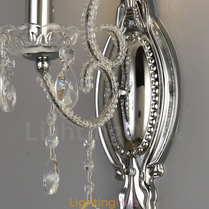 1 Light Gold Black American Style Crystal Wall Light for Living Room Dining Room Clothing Store Coffee Store Hotel