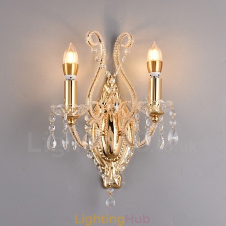 2 Light Gold Black American Style Crystal Wall Light for Living Room Dining Room Clothing Store Coffee Store Hotel 2 Light Gold Black American Style Crystal Wall Light for Living Room Dining Room Clothing Store Coffee Store Hotel