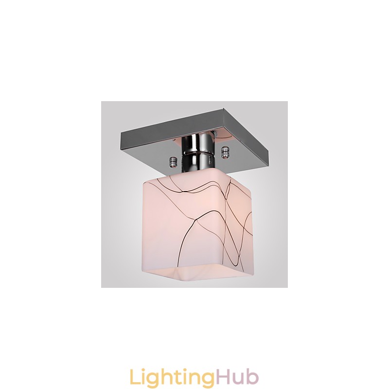 Modern Contemporary Mini Style Electroplated Metal Flush Mount