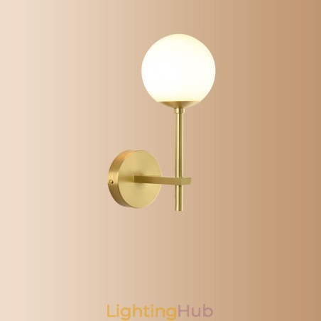 Modern Molecules Bean Wall Light with Ball Glass Shade
