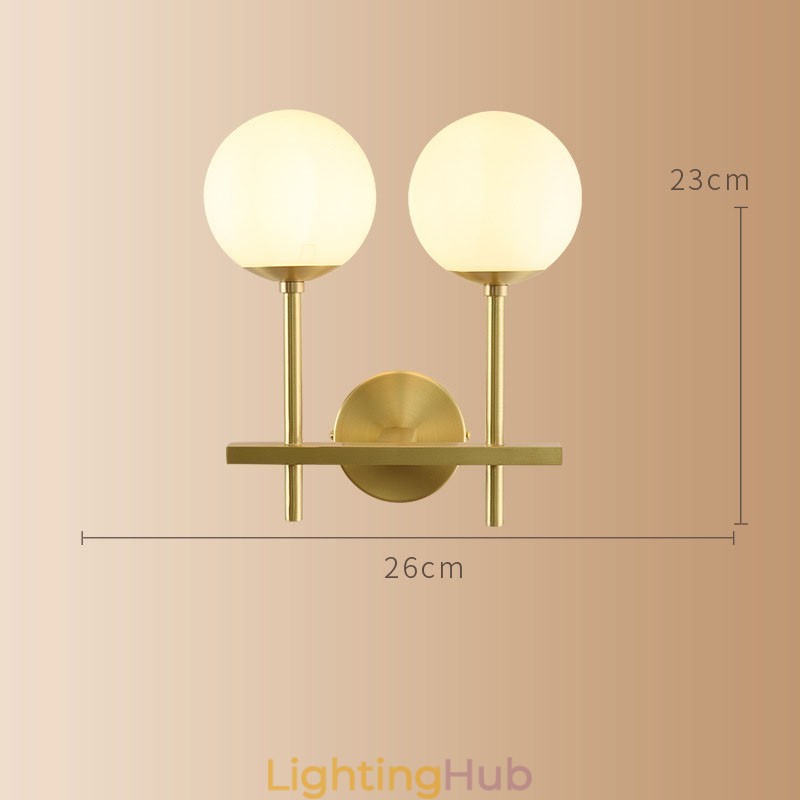 Modern Molecules Bean Wall Light with Ball Glass Shade