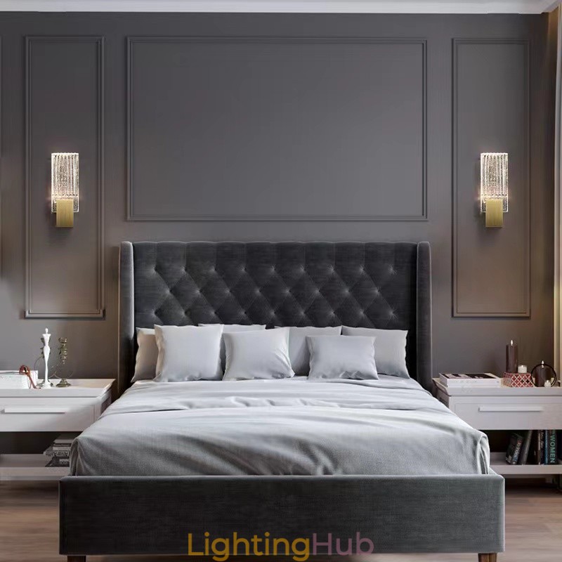 Postmodern Minimalist Living Room Crystal Wall Sconces American Art Bedside Bedroom Study Wall Sconces