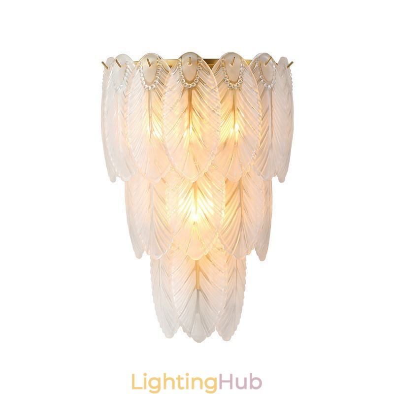 Nordic French Feather Crystal Wall Sconces Postmodern Lighting Luxury Living Room Background Wall Corridor like Hotel Panel Wall Lamp