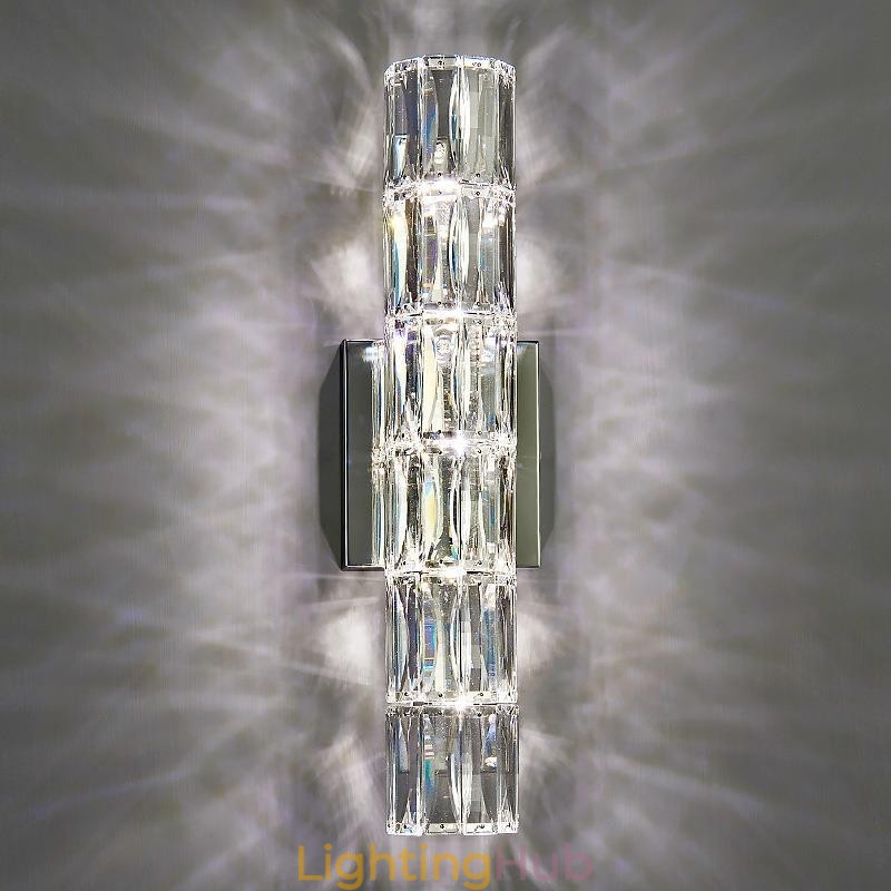 Living Room Wall Lamp Light Luxury Simple Bedroom Bedside Lamp Hotel Lobby Aisle Villa Project Stainless Steel Crystal Wall Sconces