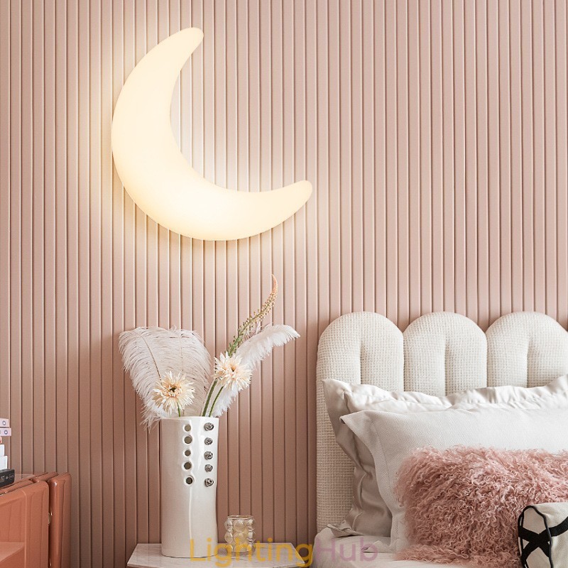 20W Nordic Indoor Moon Shape Children's Room Wall Sconces Ceiling Lights