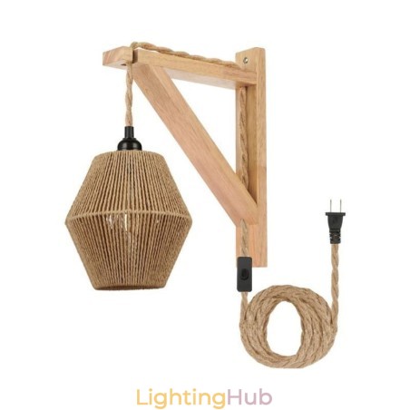 Paper Rope Wall Sconce American Pastoral Retro Wall Light With Plug Paper Rope Wall Sconce American Pastoral Retro Wall Light With Plug