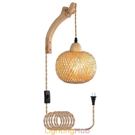 Bamboo Wall Sconce American Pastoral Retro Hemp Rope Wall Light With Plug Bamboo Wall Sconce American Pastoral Retro Hemp Rope Wall Light With Plug
