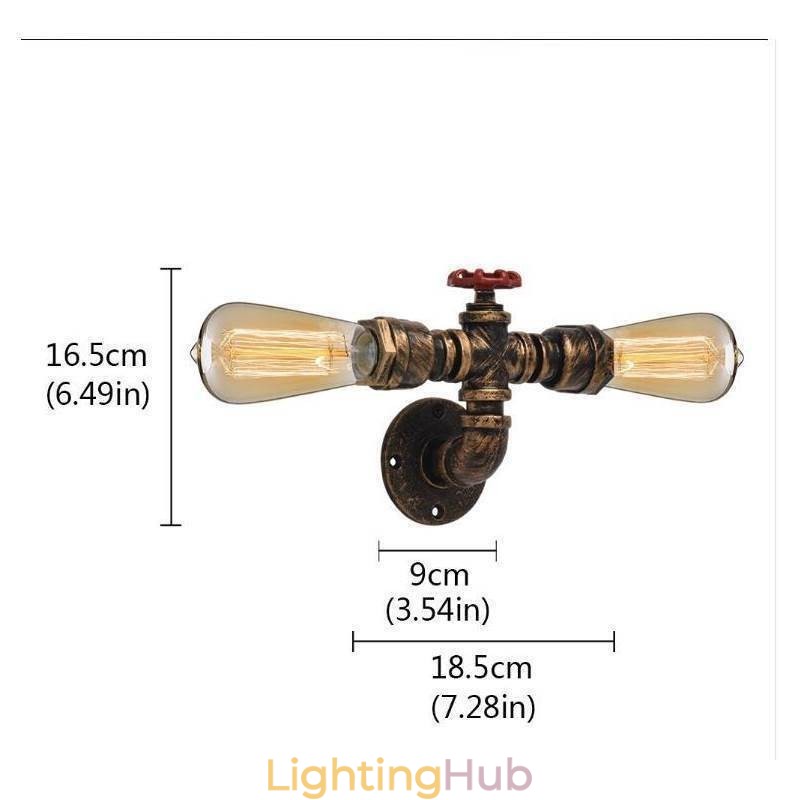 Vintage Retro Water Pipe Industrial Sconces Wall Lamp