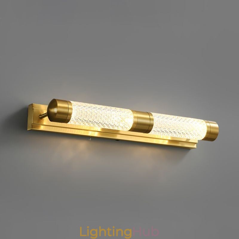 Wall Lamp Brass Acrylic Cylinder Mirror Front Light