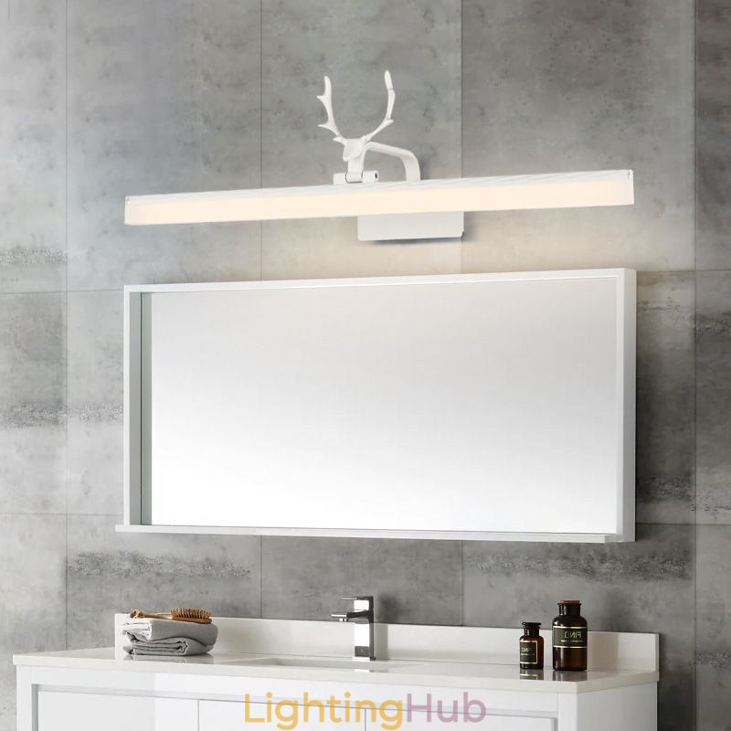 Antler Mirror Front Light Acrylic Wall Lamp Washroom Makeup Light Fixture