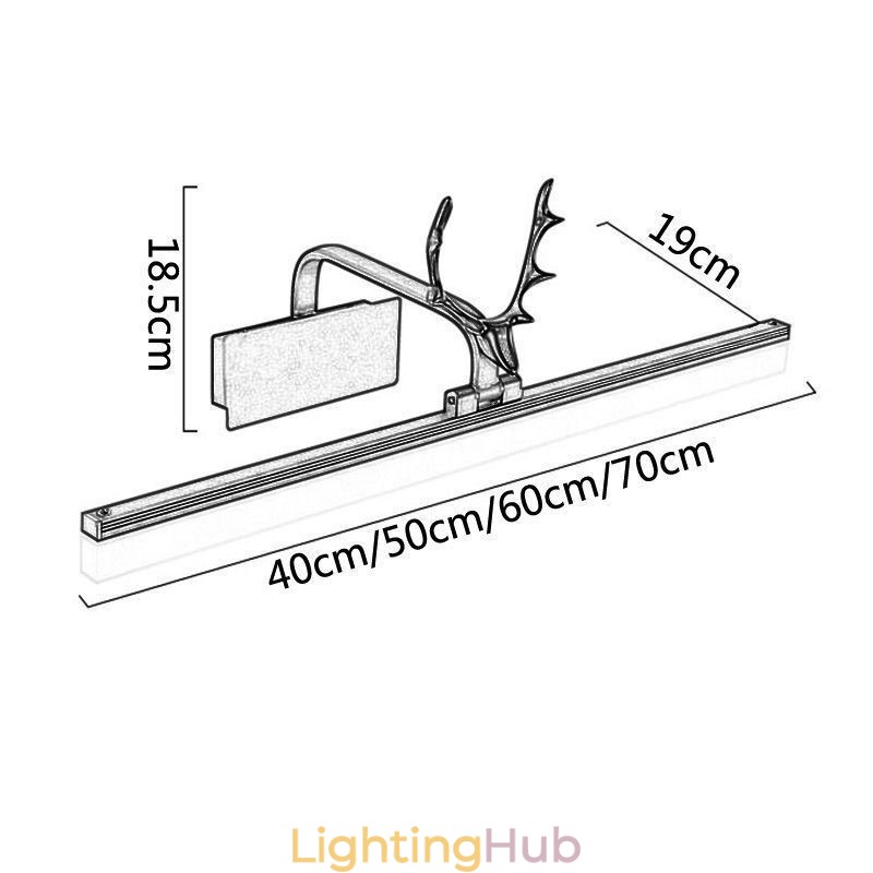 Antler Mirror Front Light Acrylic Wall Lamp Washroom Makeup Light Fixture