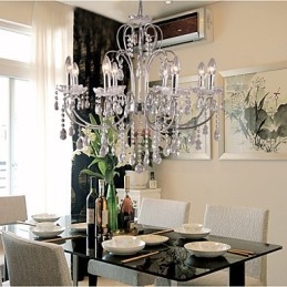 Traditional Classic Crystal Chrome Metal Chandelier