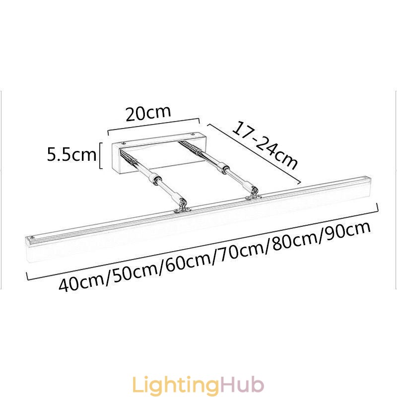 Mirror Front Light Acrylic Stretchable Sconce Lamp Washroom Corridor