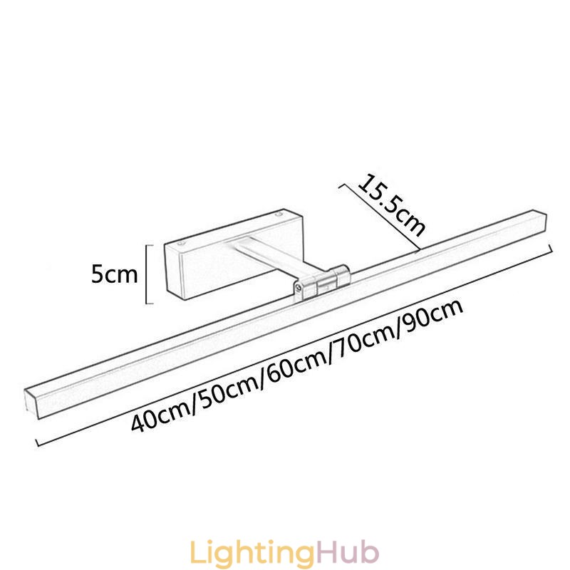 Nordic Style Mirror Front Light Angle Adjustable Wall Sconce Washroom