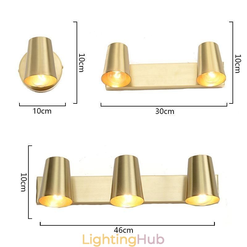Nordic Brass Mirror Front Light Spot Wall Lamp