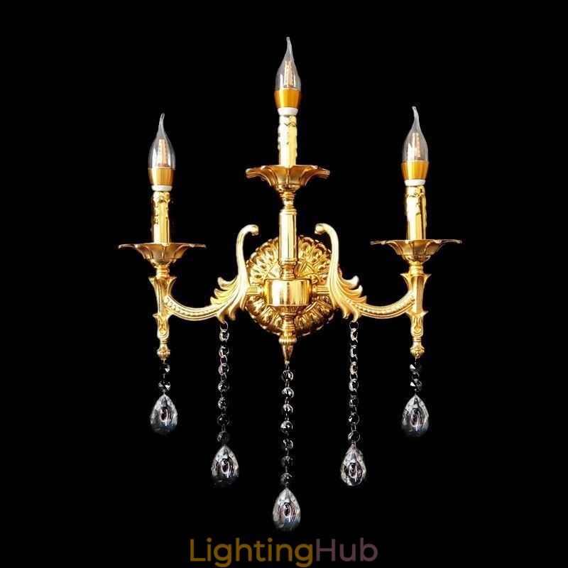 European Wall Lamp Luxurious Wall Sconce Crystal Drop Decoration Lamp Bedside Lighting