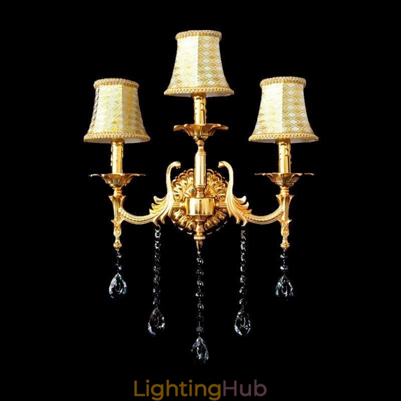 European Wall Lamp Luxurious Wall Sconce Crystal Drop Decoration Lamp Bedside Lighting