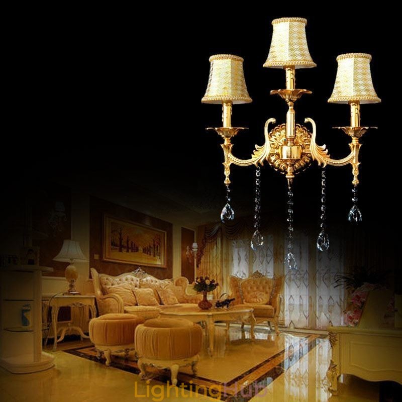 European Wall Lamp Luxurious Wall Sconce Crystal Drop Decoration Lamp Bedside Lighting
