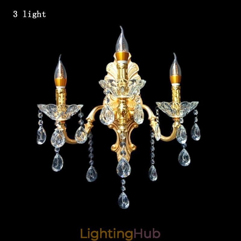 European Wall Lamp Luxurious Wall Sconce Crystal Drop Decoration Lamp Bedside Lighting
