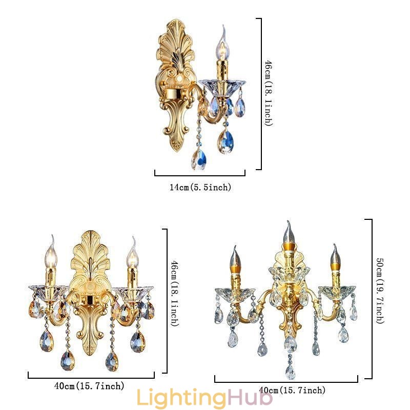 European Wall Lamp Luxurious Wall Sconce Crystal Drop Decoration Lamp Bedside Lighting