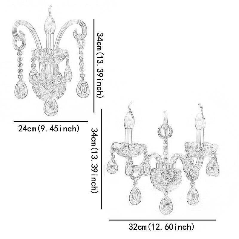 European Wall Lamp Amber Cognac Crystal Wall Sconce Simple Lamp Lighting