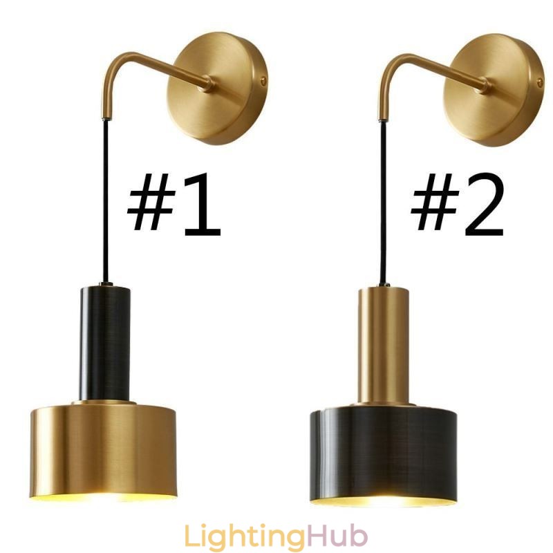 Modern Wall Light Black Gold Contrast Color Wall Sconce