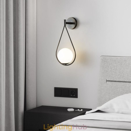 Modern Globe Wall Sconce Glass Wall Light Black Water Drop Wall Light Modern Globe Wall Sconce Glass Wall Light Black Water Drop Wall Light