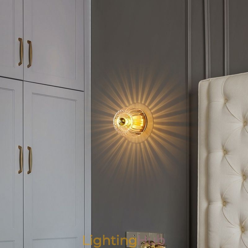 Modern Wall Lighting With Clear Glass Shade Brushed Wall Sconce Lighting