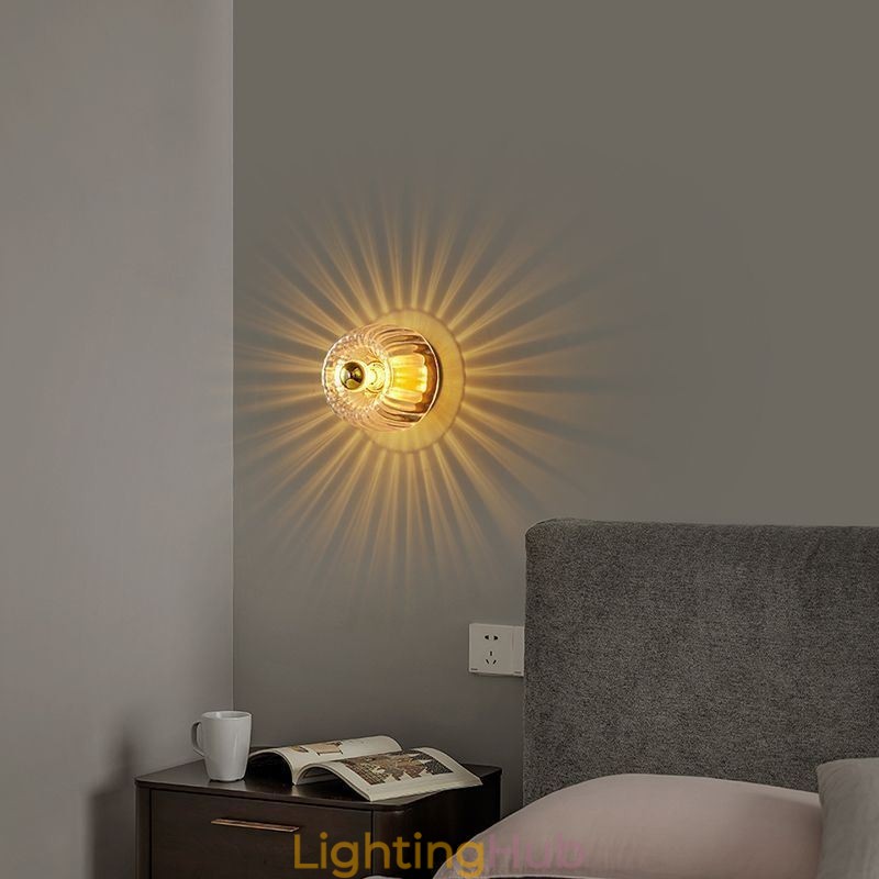 Modern Wall Lighting With Clear Glass Shade Brushed Wall Sconce Lighting