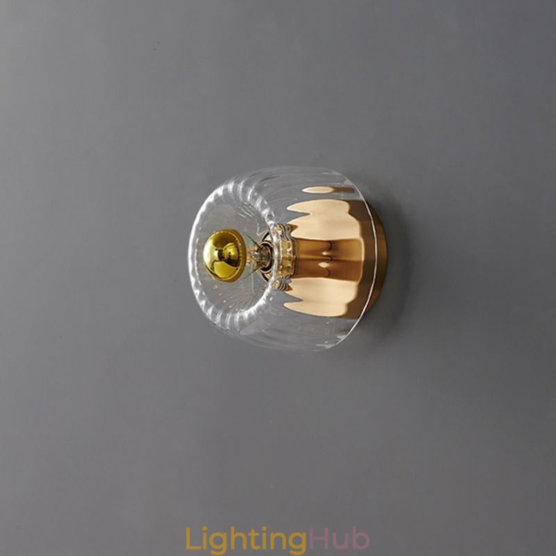 Modern Wall Lighting With Clear Glass Shade Brushed Wall Sconce Lighting