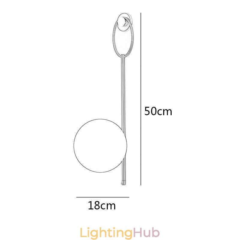 Modern Globe Wall Sconce Brushed Gold Glass Wall Light