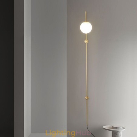 Modern Globe Wall Sconce Brushed Gold Glass Wall Light Modern Globe Wall Sconce Brushed Gold Glass Wall Light