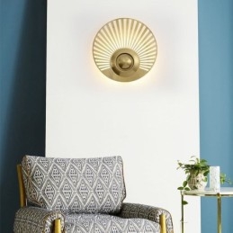 Nordic Brass Wall Lamp Hollow out Round Shape Sconce Light