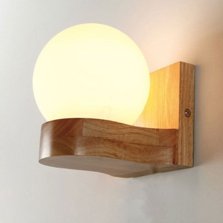Nordic Solid Wood Wall Light Cozy Ball Shape Sconce Light Nordic Solid Wood Wall Light Cozy Ball Shape Sconce Light