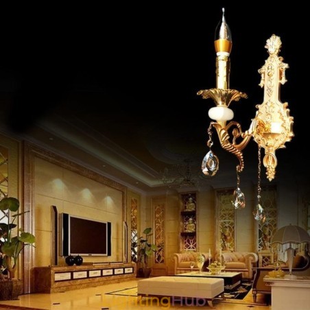 European Wall Lamp Luxurious Wall Sconce Crystal Drop Lamp Bedside Lighting European Wall Lamp Luxurious Wall Sconce Crystal Drop Lamp Bedside Lighting