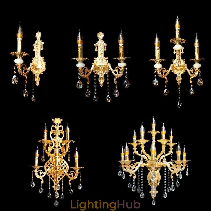 European Wall Lamp Luxurious Wall Sconce Crystal Drop Lamp Bedside Lighting