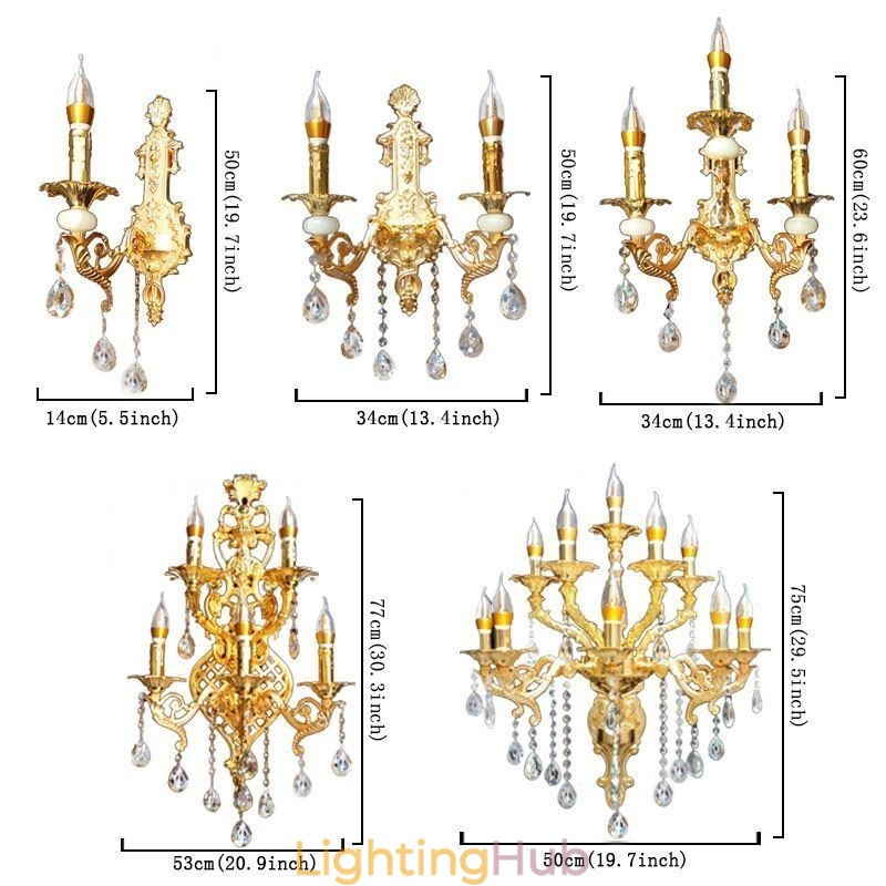 European Wall Lamp Luxurious Wall Sconce Crystal Drop Lamp Bedside Lighting