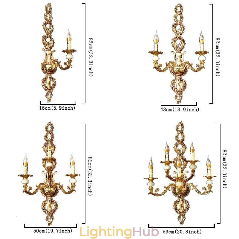 European Wall Lamp Luxurious Petal Wall Sconce Jade Decoration Lamp Bedside Lighting