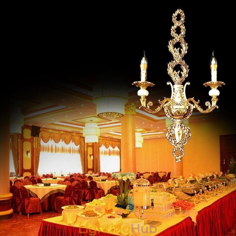 European Wall Lamp Luxurious Petal Wall Sconce Jade Decoration Lamp Bedside Lighting